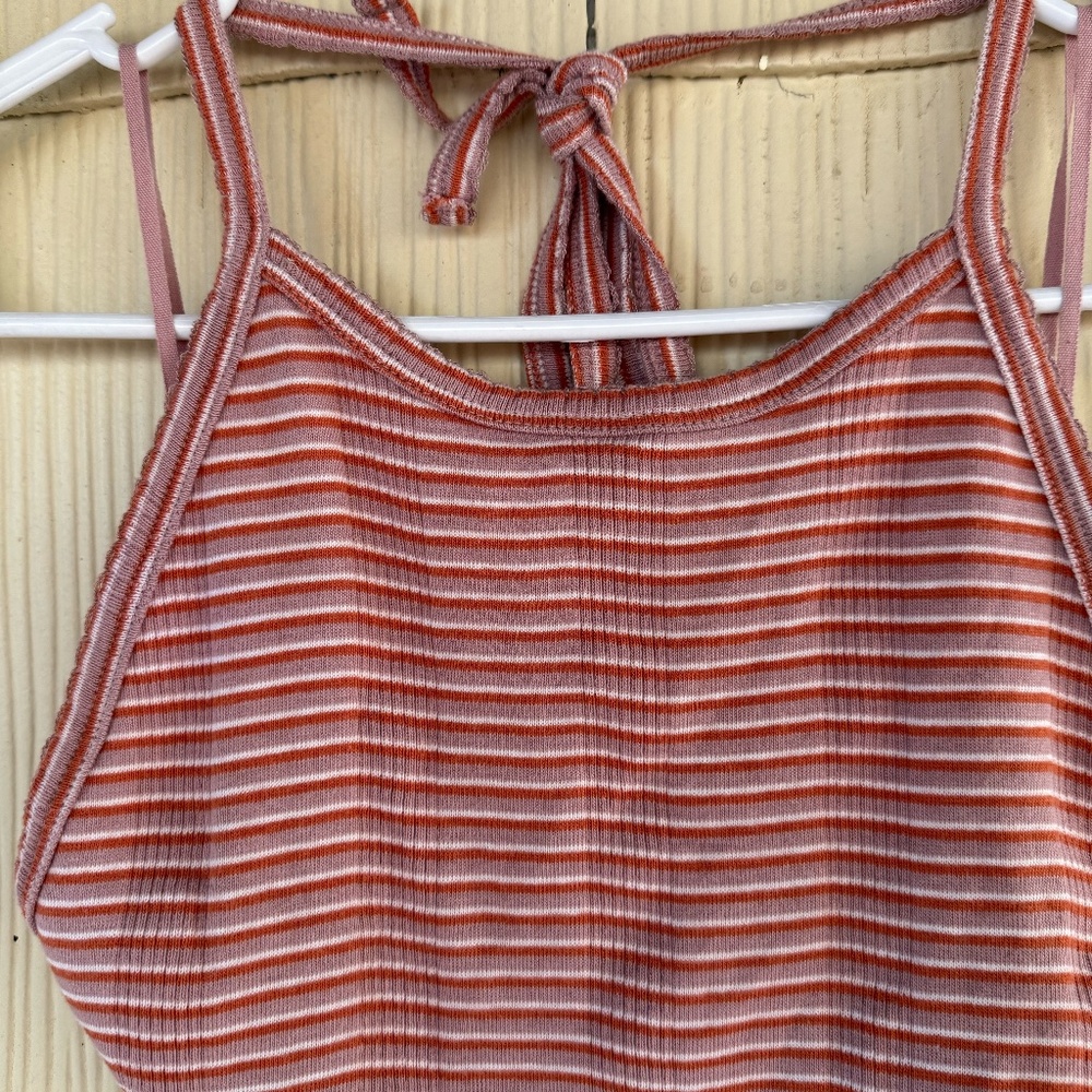 American Eagle Pink Striped Halter Top - Picture 2 of 4